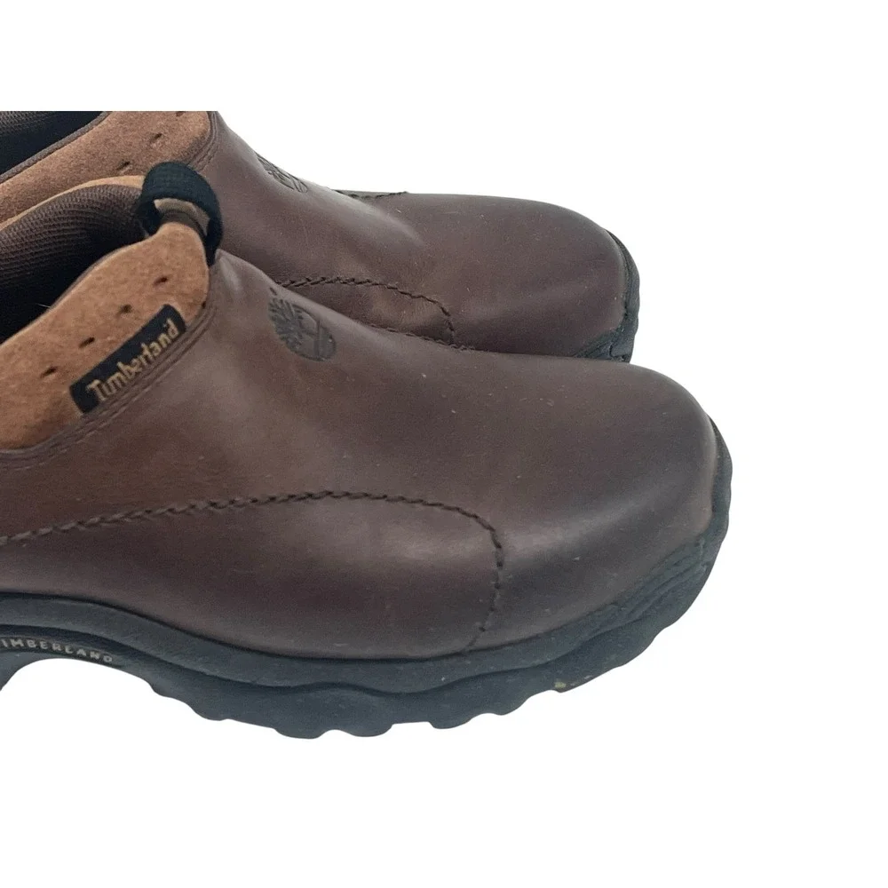 Timberland Women's Brown Leather Mule Clogs Slip-On Shoes Size 8M - Picture 13 of 16